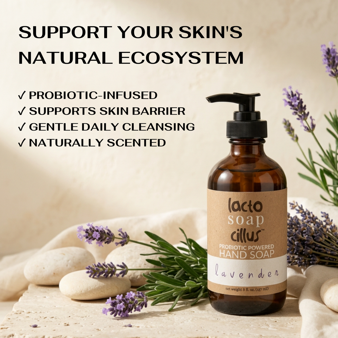 Probiotic Hand Soap botanical hand cleanser infused with beneficial bacteria for balanced skin wellness
