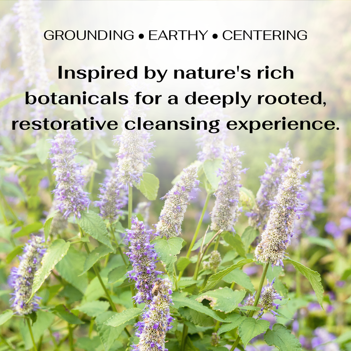 patchouli flowers with text about nature&