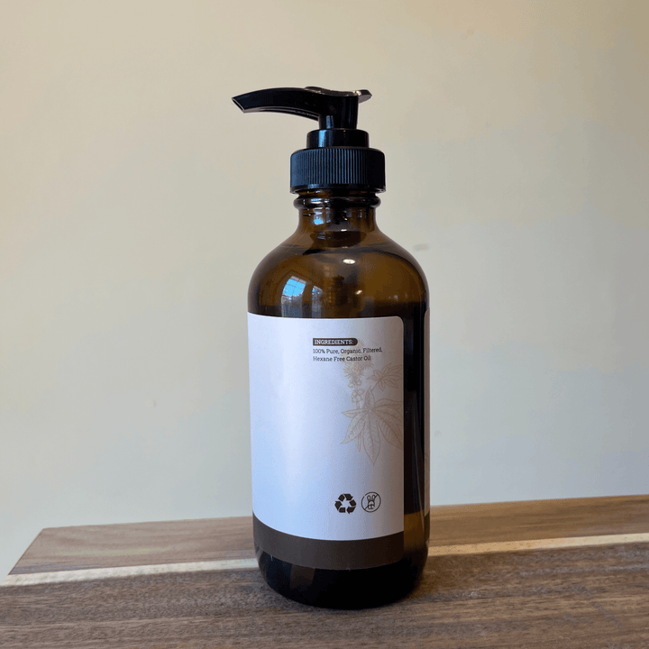 Organic Hexane-Free Castor Oil – Cold-Pressed & Therapeutic Grade (For Castor Oil Packs, Hair, Lashes, and Skin)
