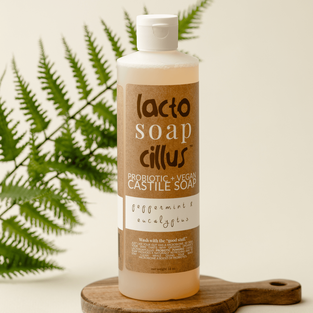 Peppermint & Eucalyptus / 16 oz Liquid Castile Soap natural and organic skin cleanser