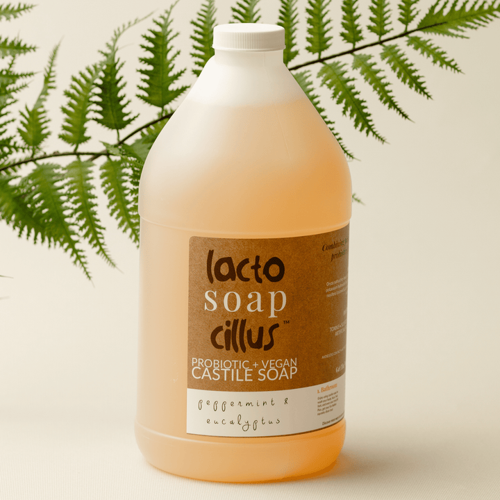 Peppermint & Eucalyptus / 64 oz Liquid Castile Soap natural and organic skin cleanser