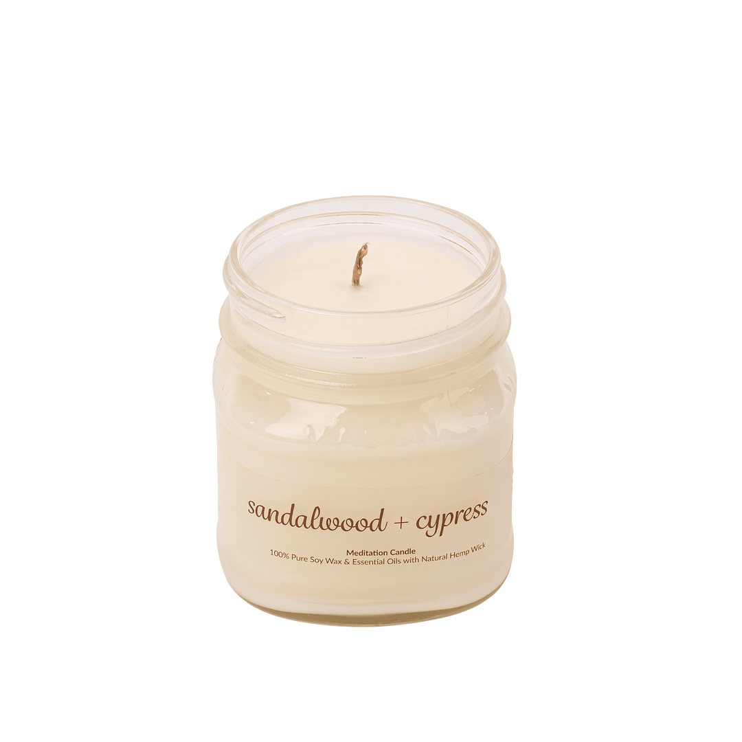 Sandalwood + Cypress Meditation Candles | 100% Soy Wax Candles with Essential Oils