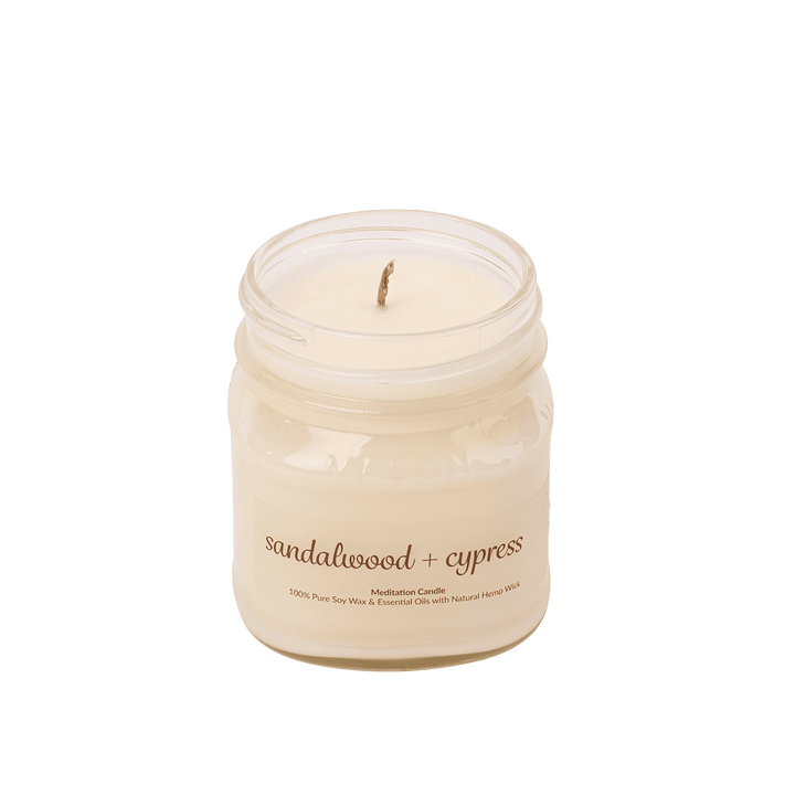 Sandalwood + Cypress Meditation Candles | 100% Soy Wax Candles with Essential Oils